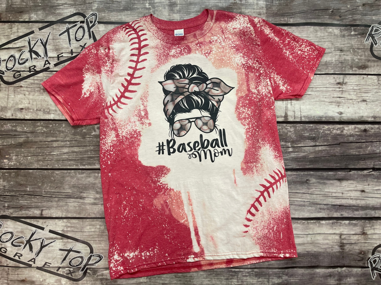 Baseball Mom Bleached Shirt – Rocky Top Grafix